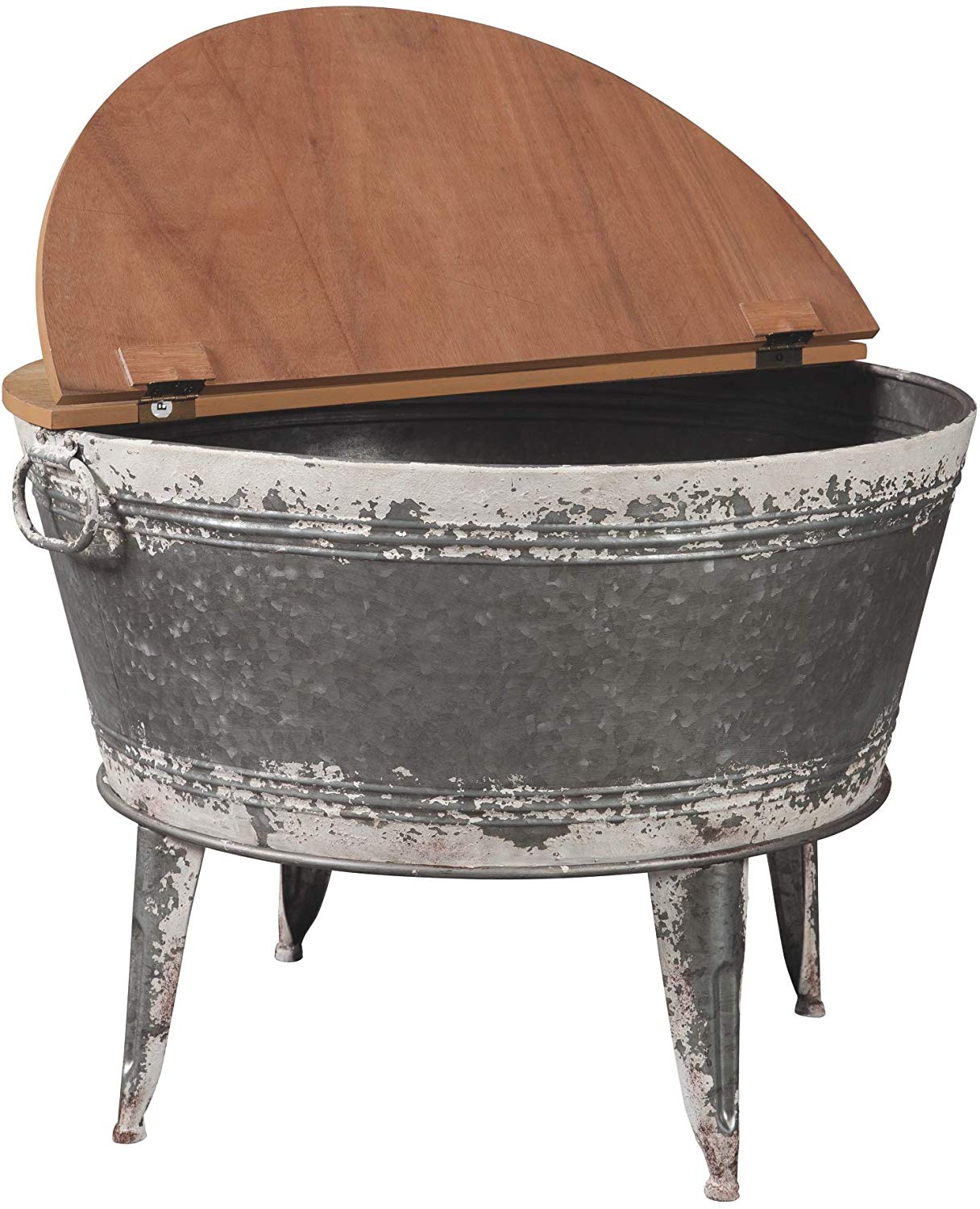 Galvanized metal tub inspired coffee table APT5J